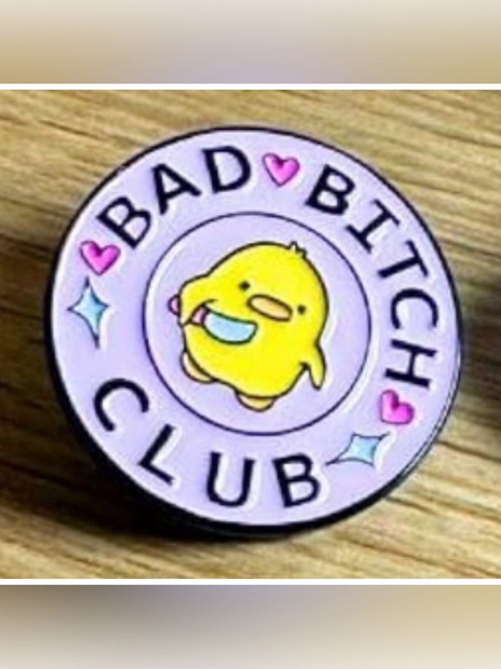 NEW “Bad B*tch Club” Enamel Pin Cute Funny Duck Knife Design